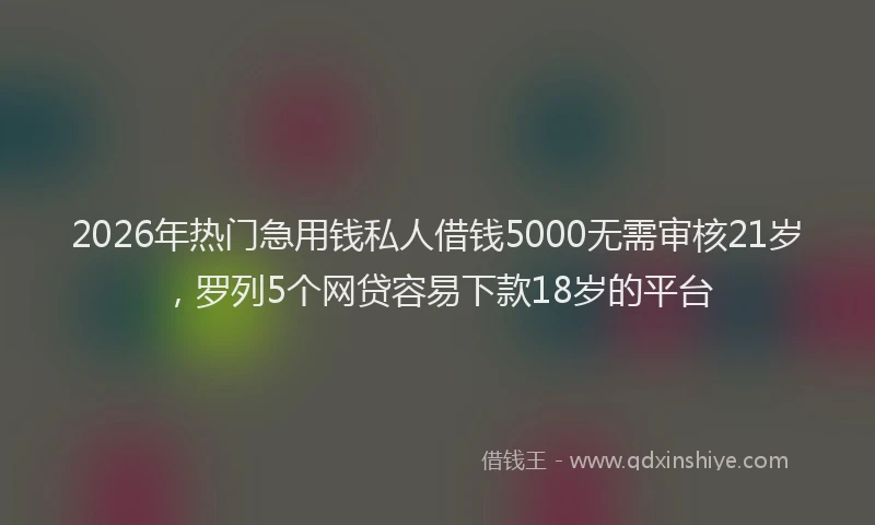 2026年热门急用钱私人借钱5000无需审核21岁，罗列5个网贷容易下款18岁的平台