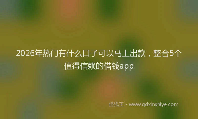 2026年热门有什么口子可以马上出款，整合5个值得信赖的借钱app