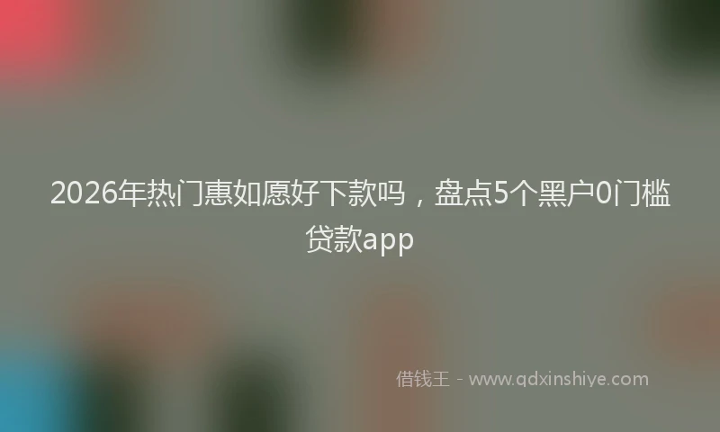 2026年热门惠如愿好下款吗，盘点5个黑户0门槛贷款app