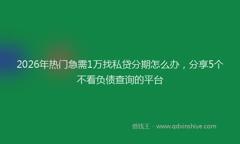 2026年热门急需1万找私贷分期怎么办,分享5个不看负债查询的平台