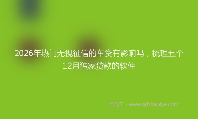 2026年热门无视征信的车贷有影响吗，梳理五个12月独家贷款的软件
