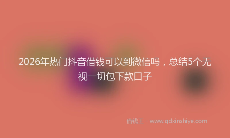 2026年热门抖音借钱可以到微信吗，总结5个无视一切包下款口子
