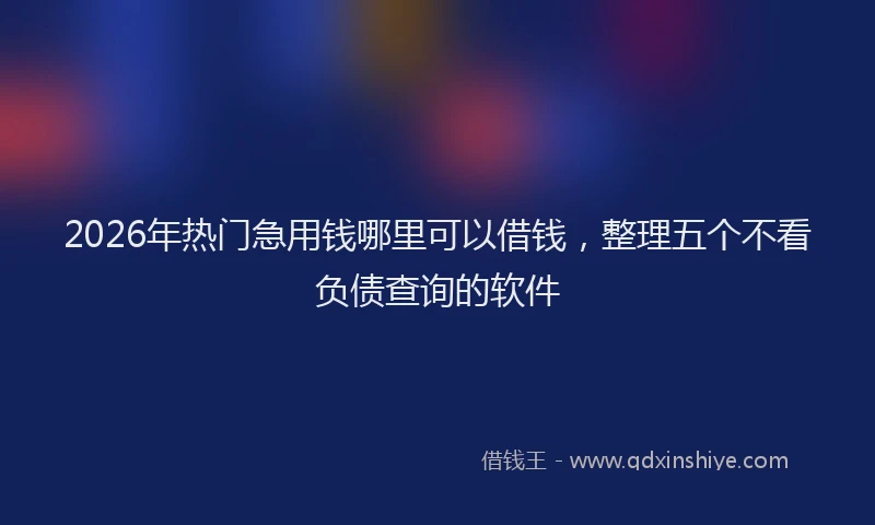 2026年热门急用钱哪里可以借钱，整理五个不看负债查询的软件