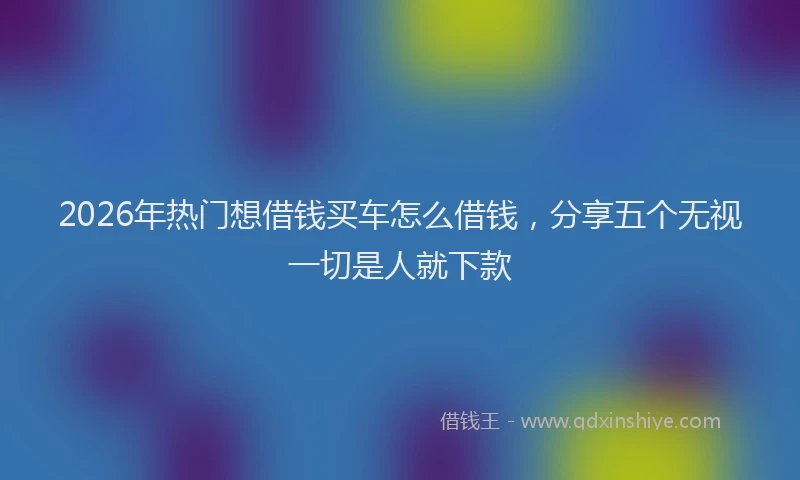 2026年热门想借钱买车怎么借钱，分享五个无视一切是人就下款