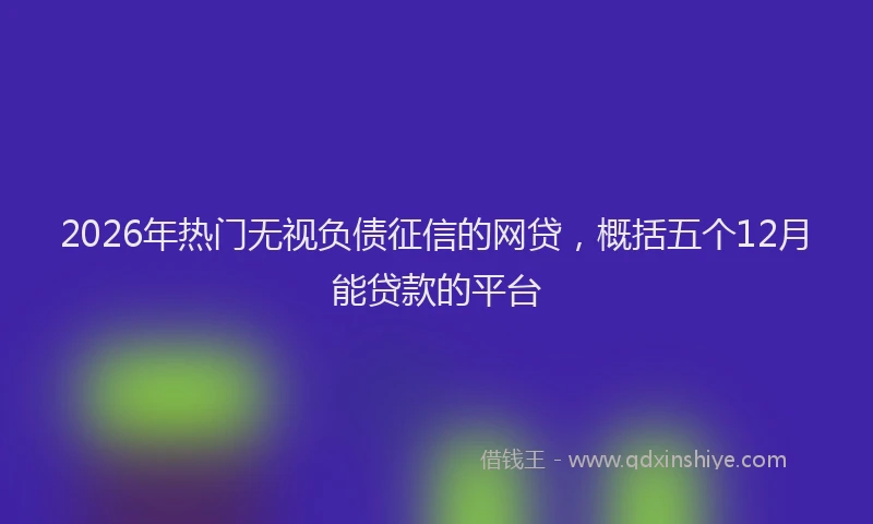 2026年热门无视负债征信的网贷，概括五个12月能贷款的平台
