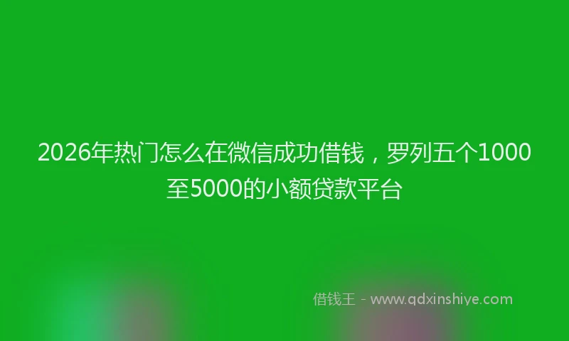 2026年热门怎么在微信成功借钱，罗列五个1000至5000的小额贷款平台