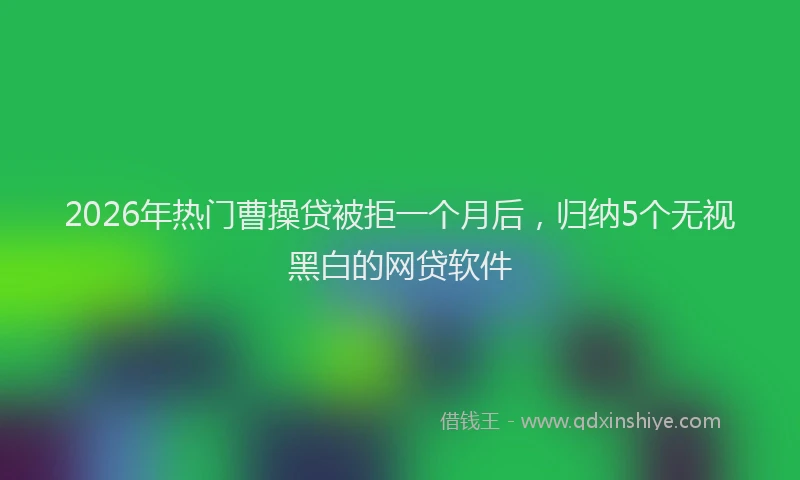 2026年热门曹操贷被拒一个月后，归纳5个无视黑白的网贷软件