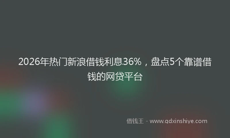 2026年热门新浪借钱利息36%，盘点5个靠谱借钱的网贷平台