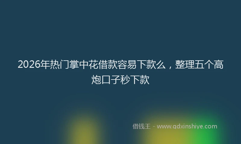 2026年热门掌中花借款容易下款么,整理五个高炮口子秒下款