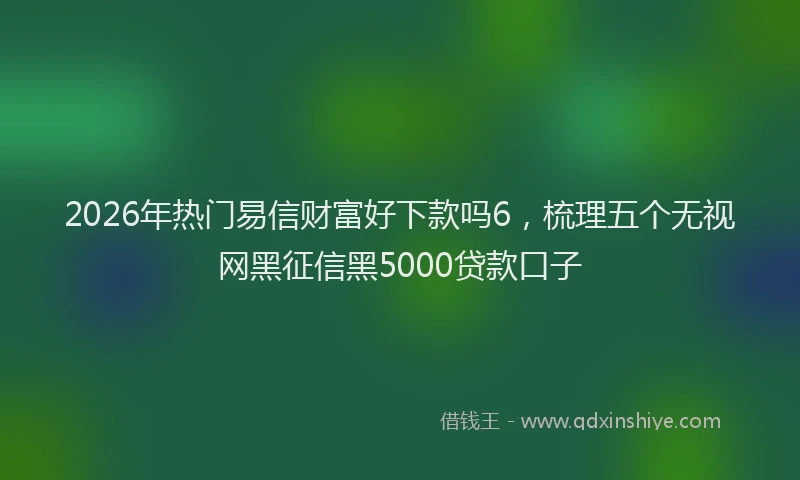 2026年热门易信财富好下款吗6，梳理五个无视网黑征信黑5000贷款口子