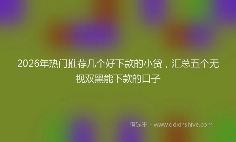 2026年热门推荐几个好下款的小贷，汇总五个无视双黑能下款的口子