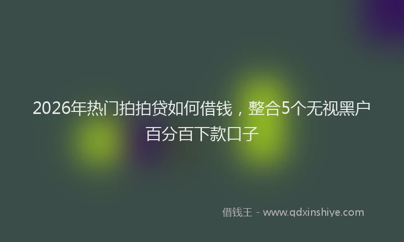 2026年热门拍拍贷如何借钱，整合5个无视黑户百分百下款口子