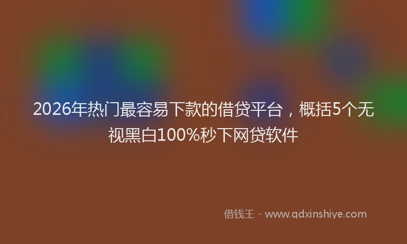 2026年热门最容易下款的借贷平台，概括5个无视黑白100%秒下网贷软件