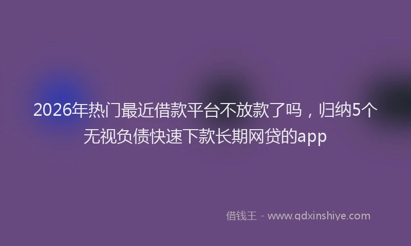 2026年热门最近借款平台不放款了吗，归纳5个无视负债快速下款长期网贷的app