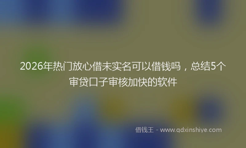 2026年热门放心借未实名可以借钱吗，总结5个审贷口子审核加快的软件