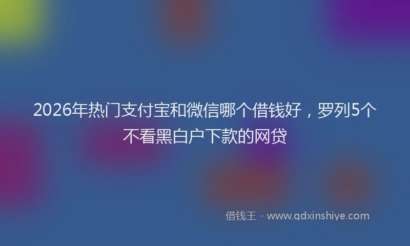 2026年热门支付宝和微信哪个借钱好，罗列5个不看黑白户下款的网贷