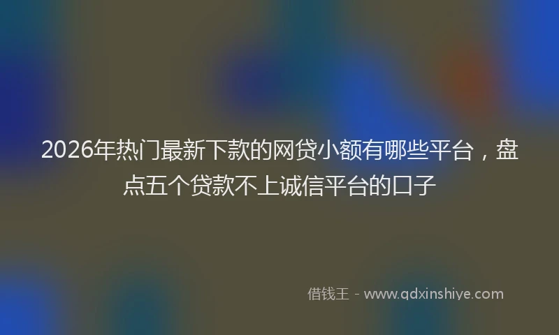 2026年热门最新下款的网贷小额有哪些平台，盘点五个贷款不上诚信平台的口子