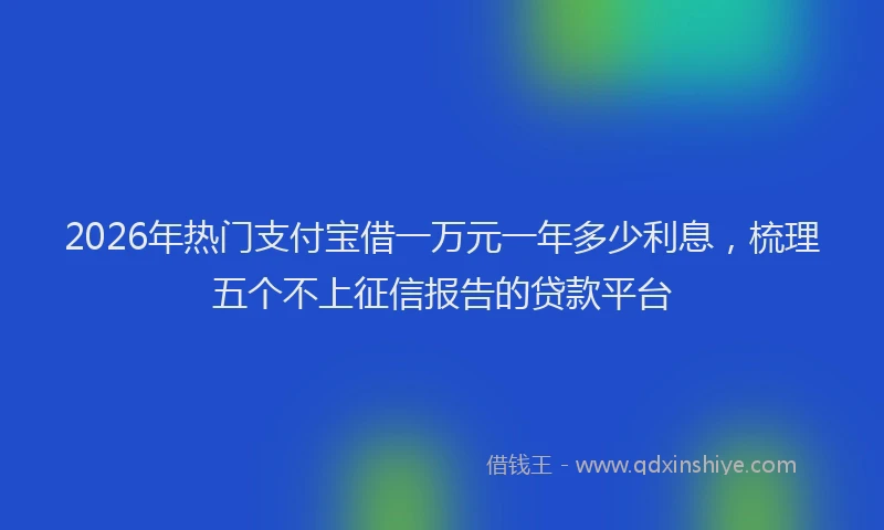 2026年热门支付宝借一万元一年多少利息，梳理五个不上征信报告的贷款平台