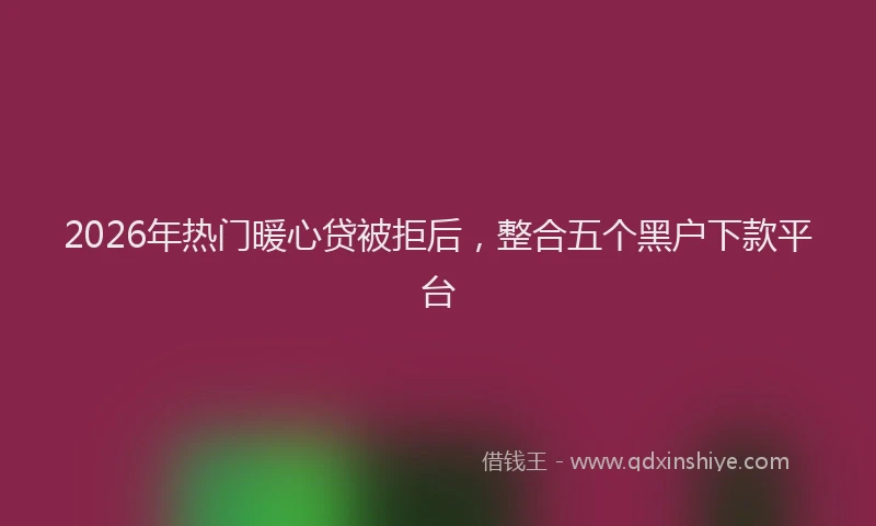 2026年热门暖心贷被拒后，整合五个黑户下款平台
