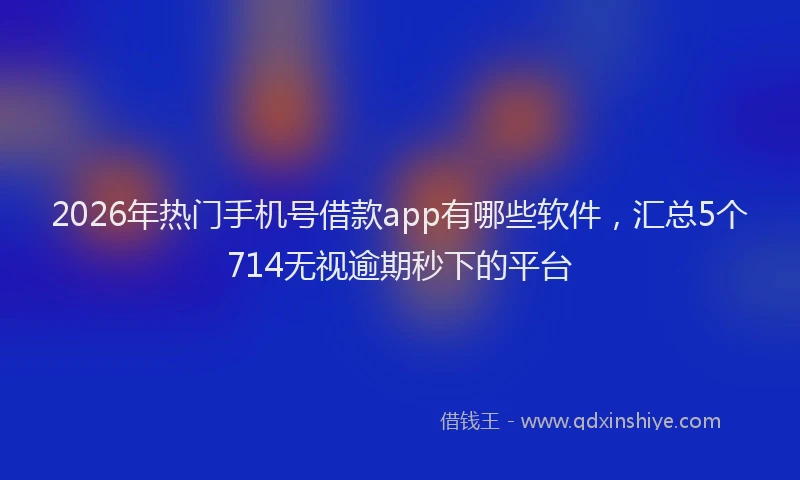 2026年热门手机号借款app有哪些软件,汇总5个714无视逾期秒下的平台