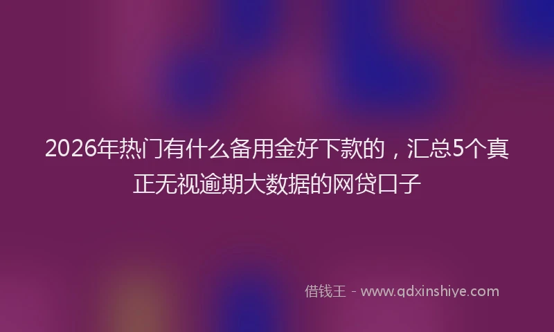 2026年热门有什么备用金好下款的，汇总5个真正无视逾期大数据的网贷口子