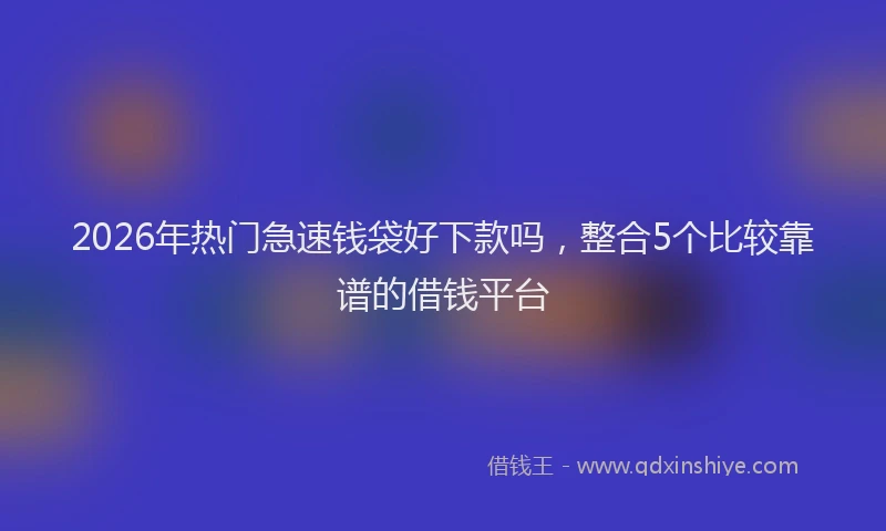 2026年热门急速钱袋好下款吗，整合5个比较靠谱的借钱平台