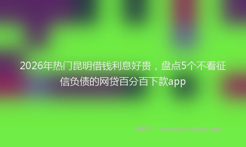 2026年热门昆明借钱利息好贵，盘点5个不看征信负债的网贷百分百下款app