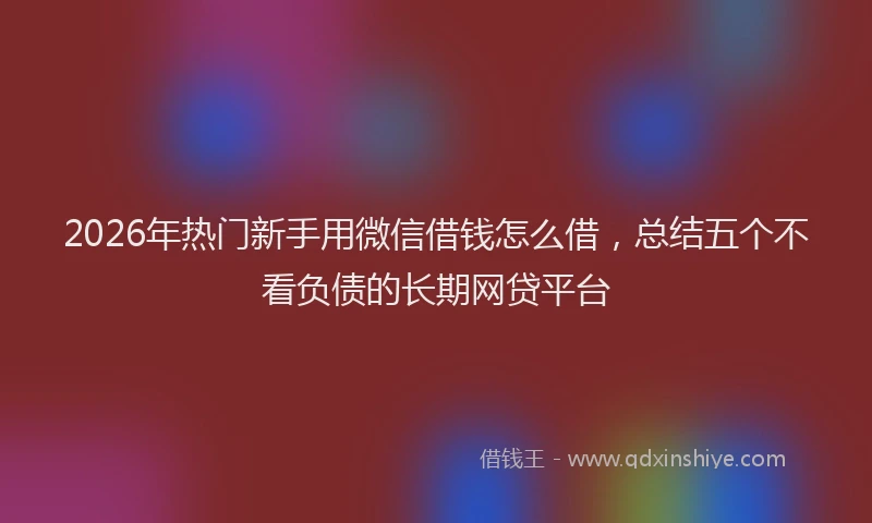 2026年热门新手用微信借钱怎么借，总结五个不看负债的长期网贷平台