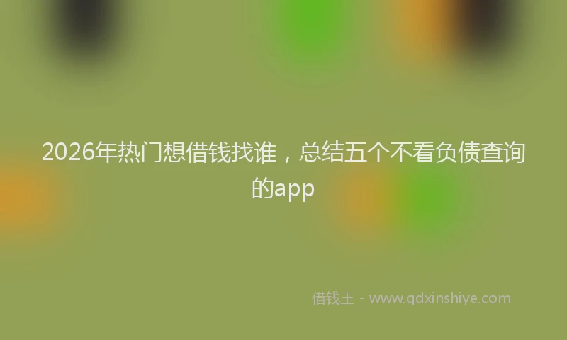 2026年热门想借钱找谁,总结五个不看负债查询的app