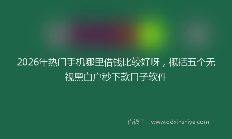 2026年热门手机哪里借钱比较好呀，概括五个无视黑白户秒下款口子软件