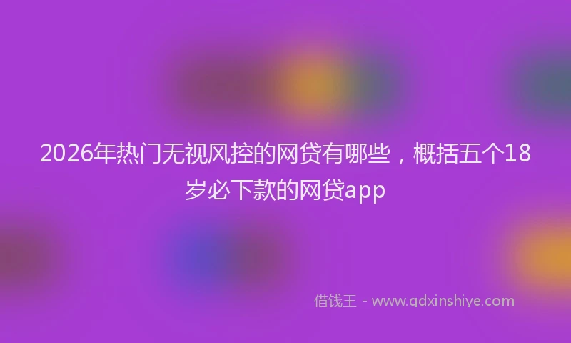 2026年热门无视风控的网贷有哪些，概括五个18岁必下款的网贷app