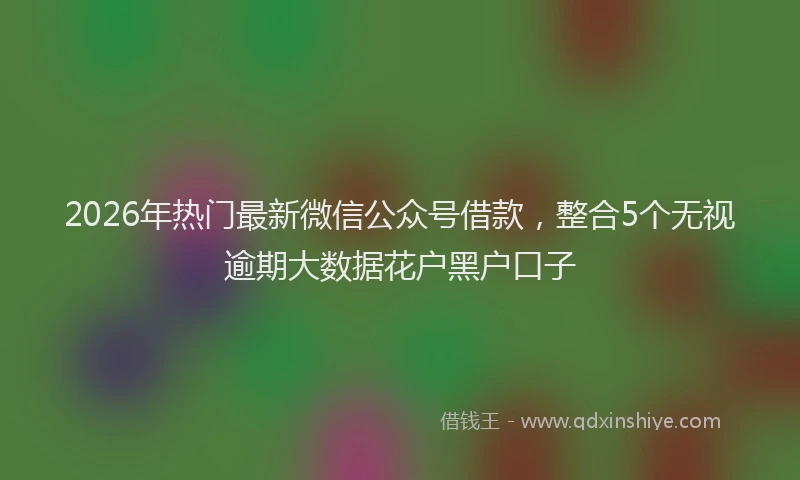 2026年热门最新微信公众号借款,整合5个无视逾期大数据花户黑户口子