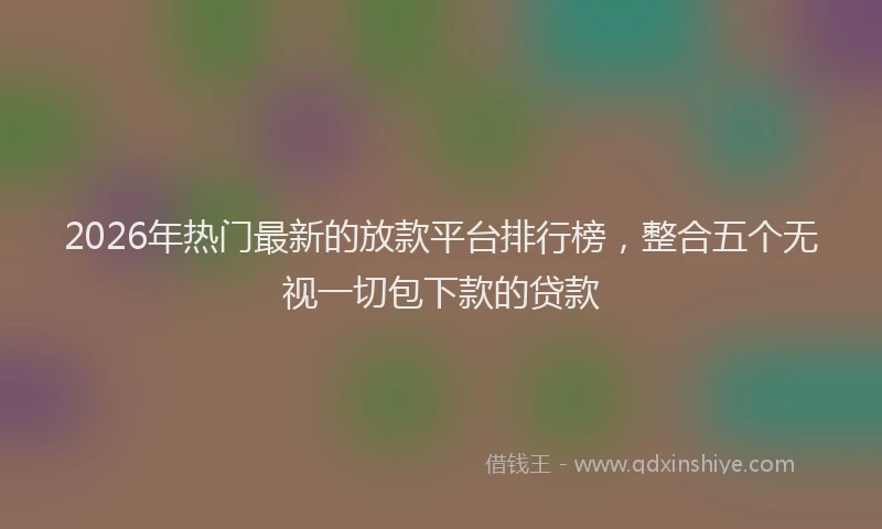 2026年热门最新的放款平台排行榜，整合五个无视一切包下款的贷款