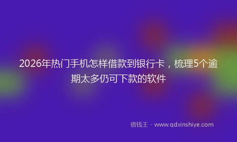 2026年热门手机怎样借款到银行卡，梳理5个逾期太多仍可下款的软件