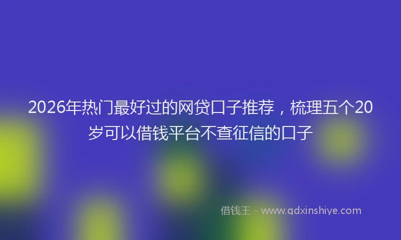 2026年热门最好过的网贷口子推荐，梳理五个20岁可以借钱平台不查征信的口子