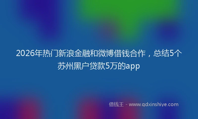 2026年热门新浪金融和微博借钱合作，总结5个苏州黑户贷款5万的app