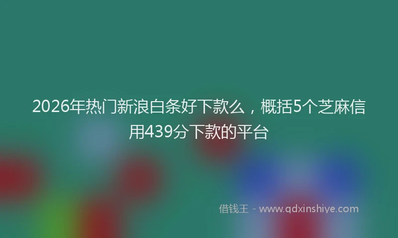 2026年热门新浪白条好下款么，概括5个芝麻信用439分下款的平台