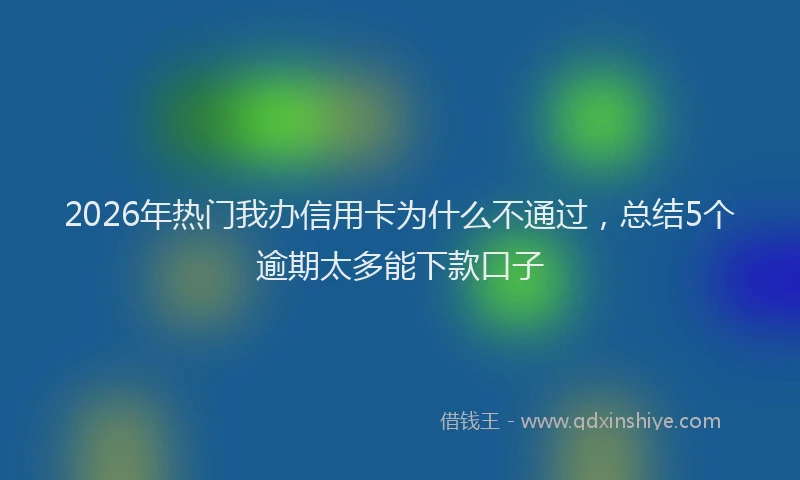 2026年热门我办信用卡为什么不通过，总结5个逾期太多能下款口子