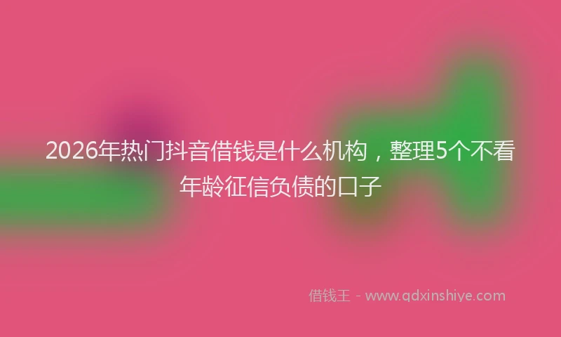 2026年热门抖音借钱是什么机构，整理5个不看年龄征信负债的口子