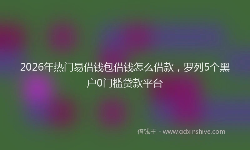 2026年热门易借钱包借钱怎么借款，罗列5个黑户0门槛贷款平台