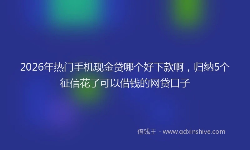 2026年热门手机现金贷哪个好下款啊，归纳5个征信花了可以借钱的网贷口子