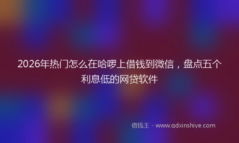 2026年热门怎么在哈啰上借钱到微信，盘点五个利息低的网贷软件