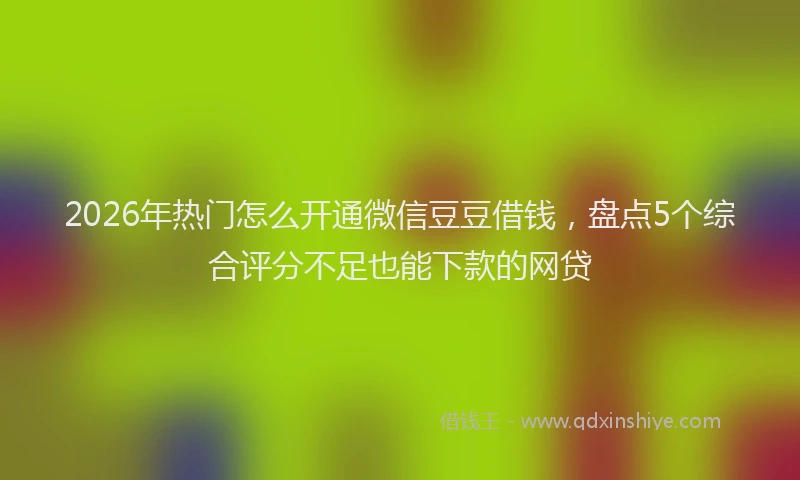 2026年热门怎么开通微信豆豆借钱，盘点5个综合评分不足也能下款的网贷