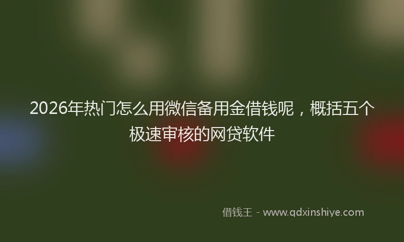 2026年热门怎么用微信备用金借钱呢，概括五个极速审核的网贷软件