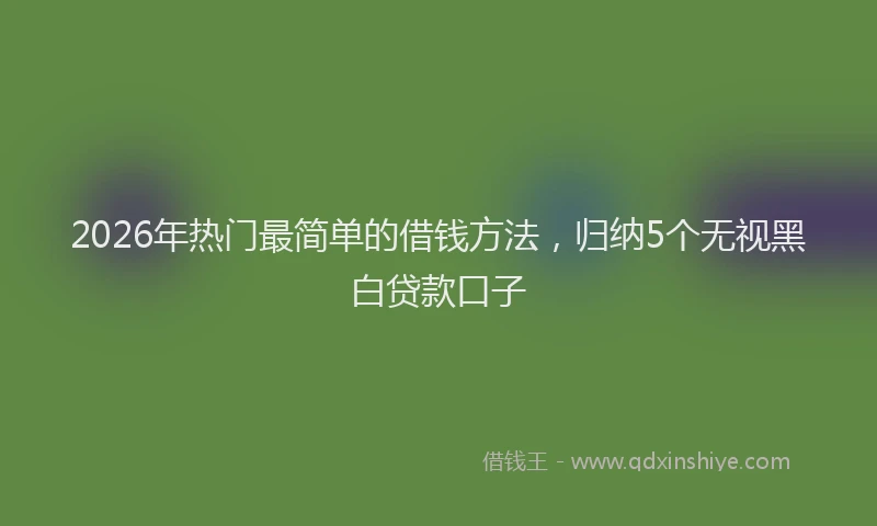 2026年热门最简单的借钱方法，归纳5个无视黑白贷款口子
