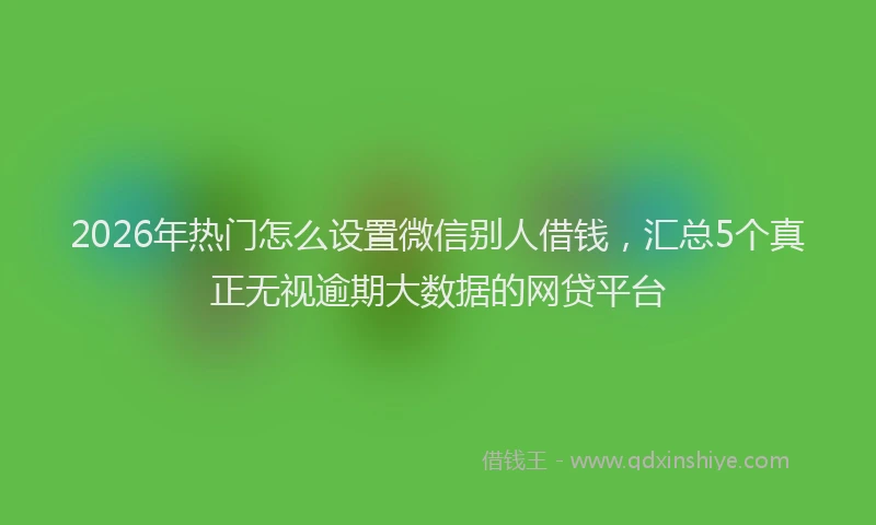 2026年热门怎么设置微信别人借钱，汇总5个真正无视逾期大数据的网贷平台