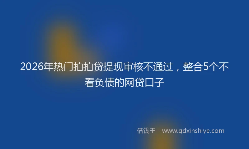 2026年热门拍拍贷提现审核不通过，整合5个不看负债的网贷口子