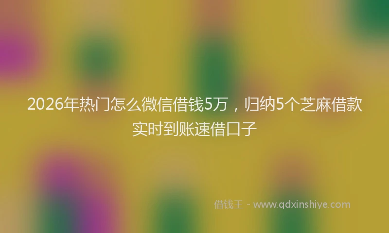 2026年热门怎么微信借钱5万，归纳5个芝麻借款实时到账速借口子