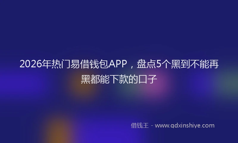 2026年热门易借钱包APP，盘点5个黑到不能再黑都能下款的口子