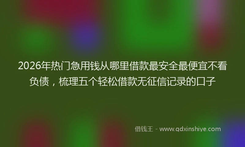 2026年热门急用钱从哪里借款最安全最便宜不看负债，梳理五个轻松借款无征信记录的口子